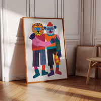 Embrace of Colorful Companionship