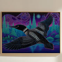 Midnight Loon Crosses Northern Waters