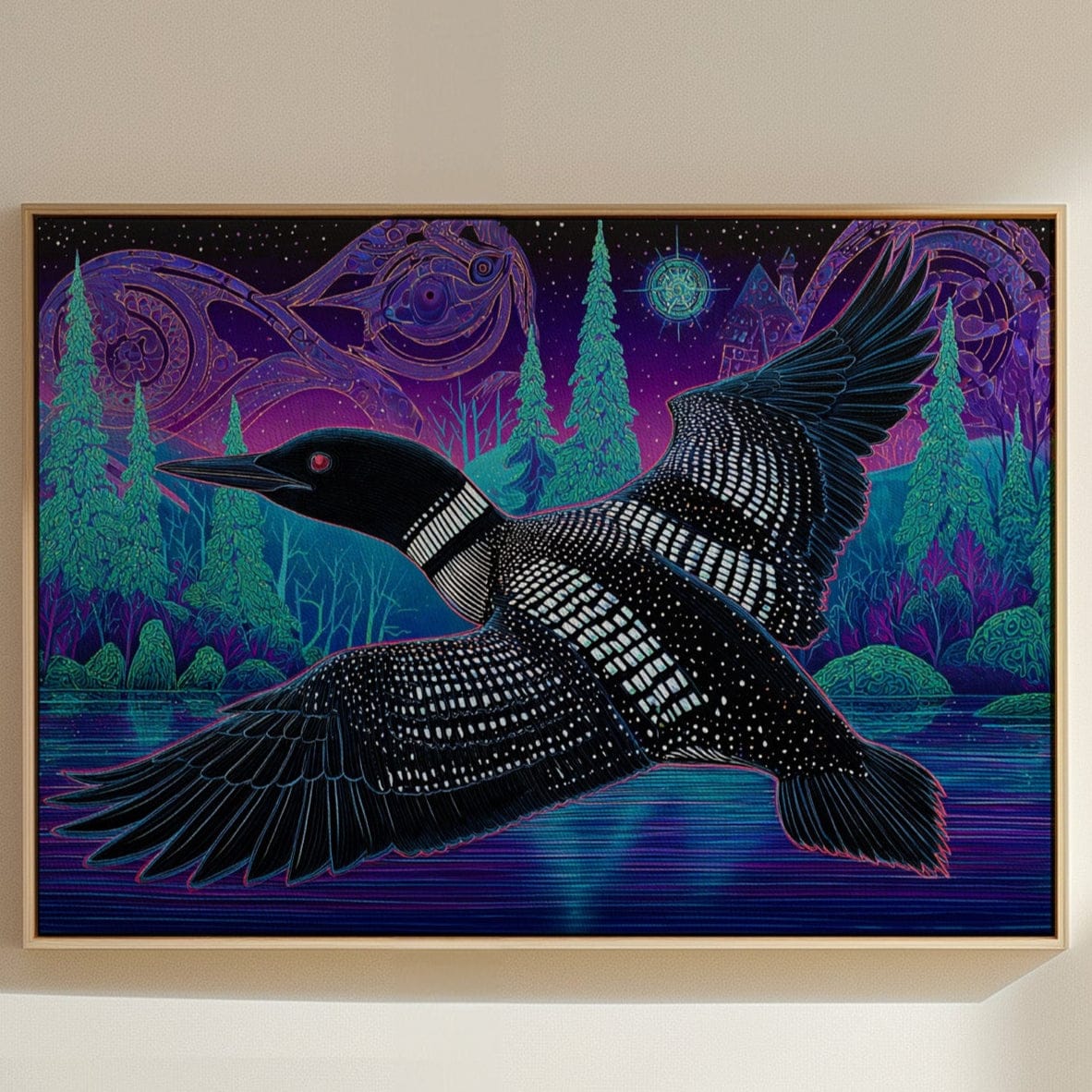 Midnight Loon Crosses Northern Waters
