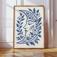Floral Moon in Indigo Bloom