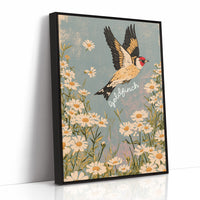 Goldfinch Rising Over Daisies