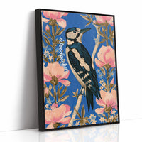 Woodpecker Among Peony Blooms