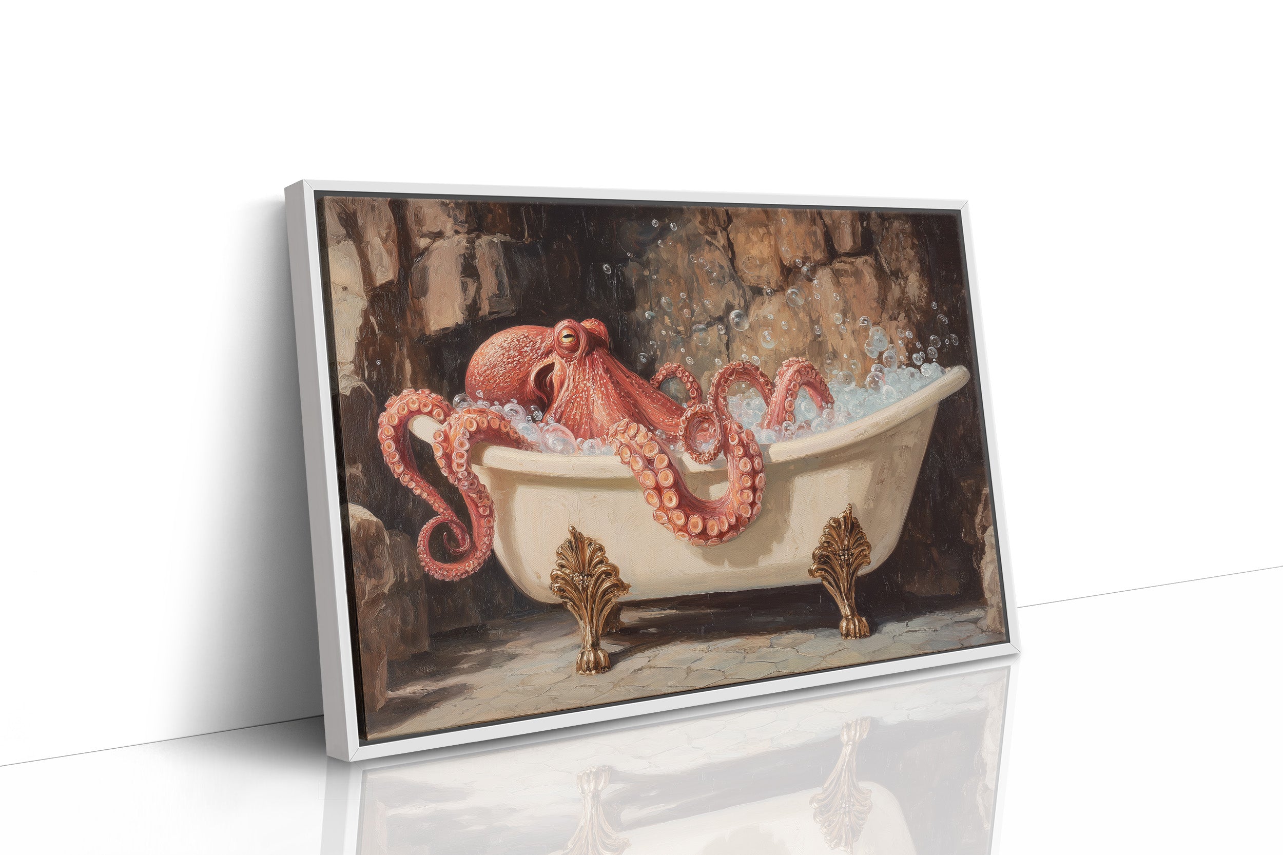 Crimson Tentacles In Vintage Bath