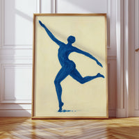 Leaping Figure in Indigo Grace