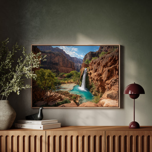 Turquoise Waters Dance Through Canyon Walls
