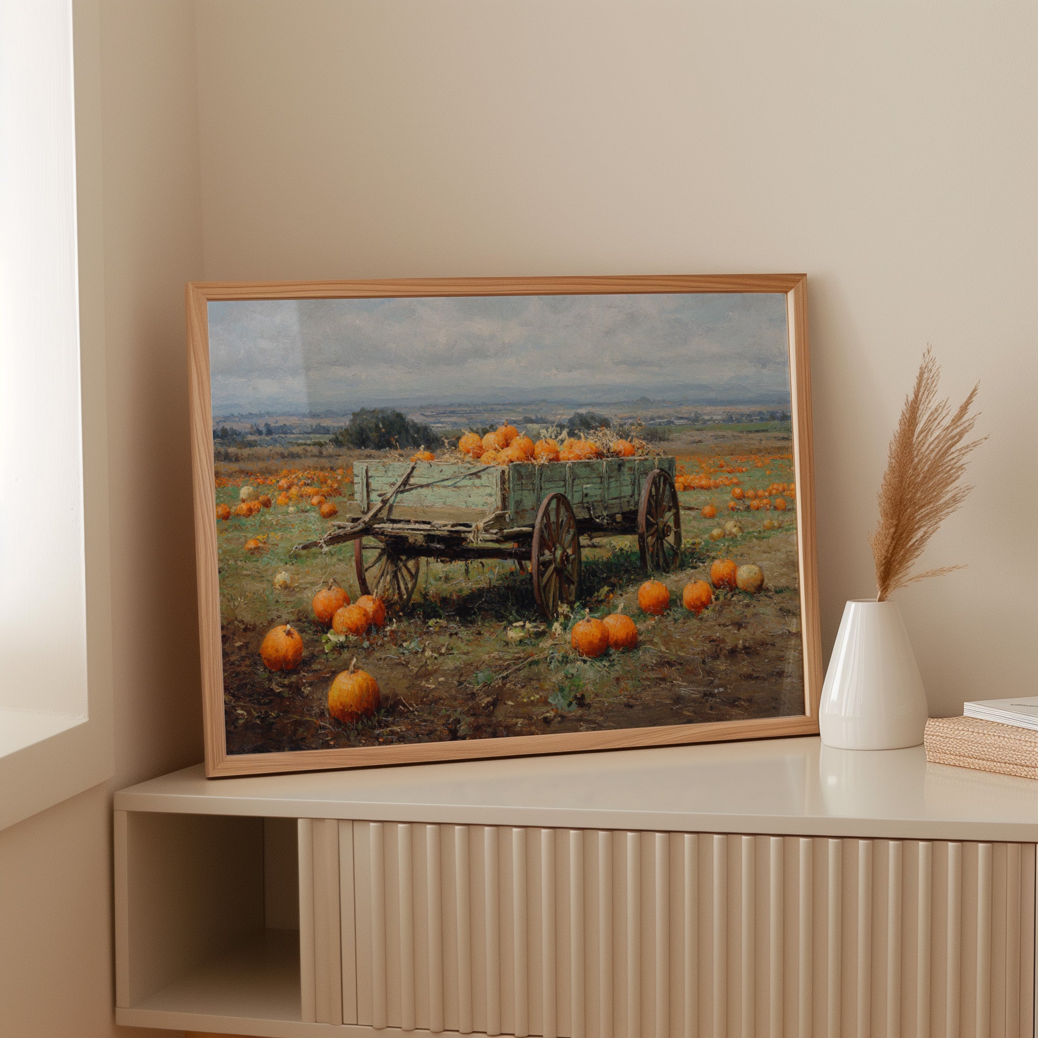 Harvest Wagon Rests In October Light