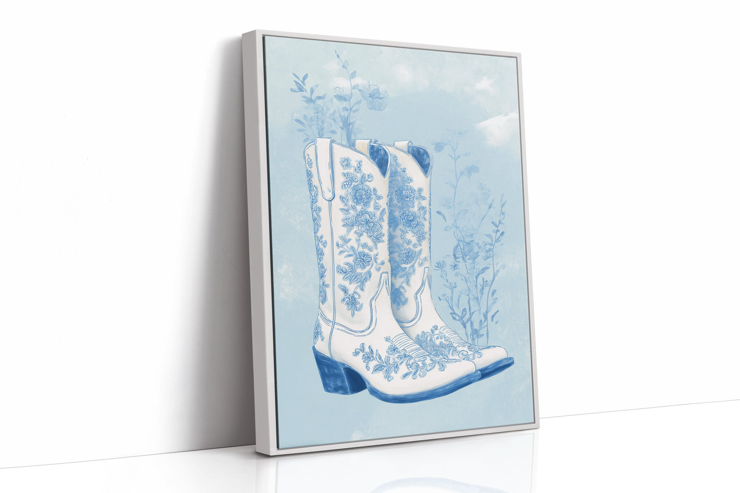 Porcelain Boots In Blue