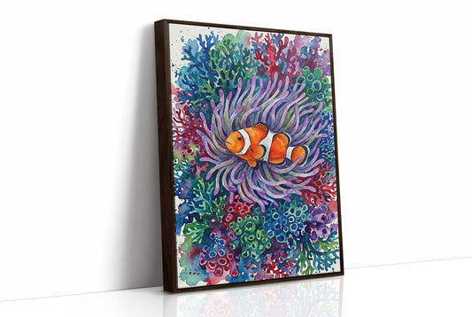 Anemone's Embrace: Watercolor Clownfish Portrait