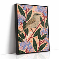 Chiffchaff on a Pink Sprig