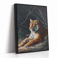 Regal Tiger Against Midnight Marble