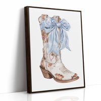 Blue Ribbons Dance On Ranch Leather