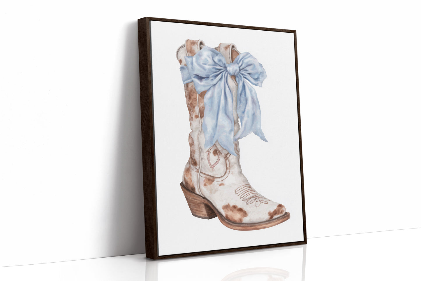 Blue Ribbons Dance On Ranch Leather