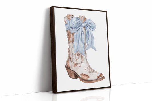 Blue Ribbons Dance On Ranch Leather