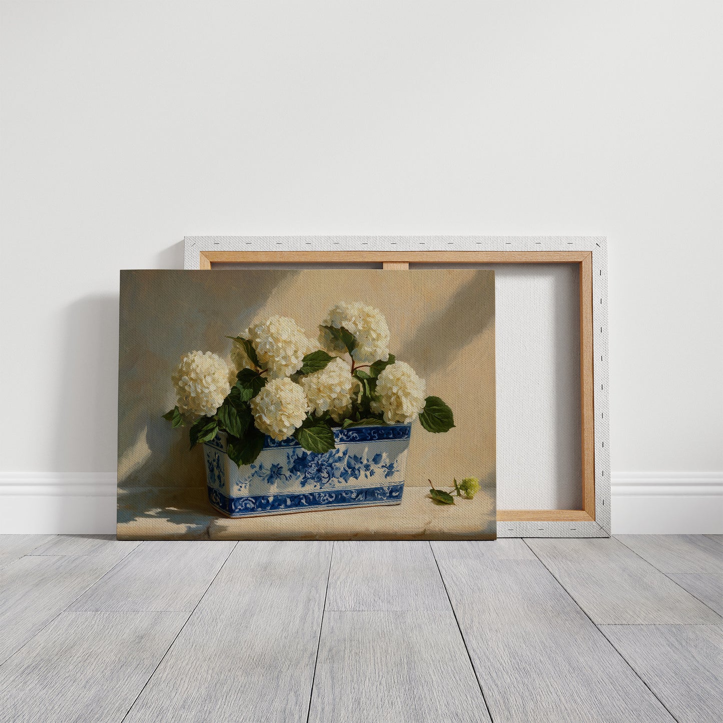 White Blooms in Blue Porcelain