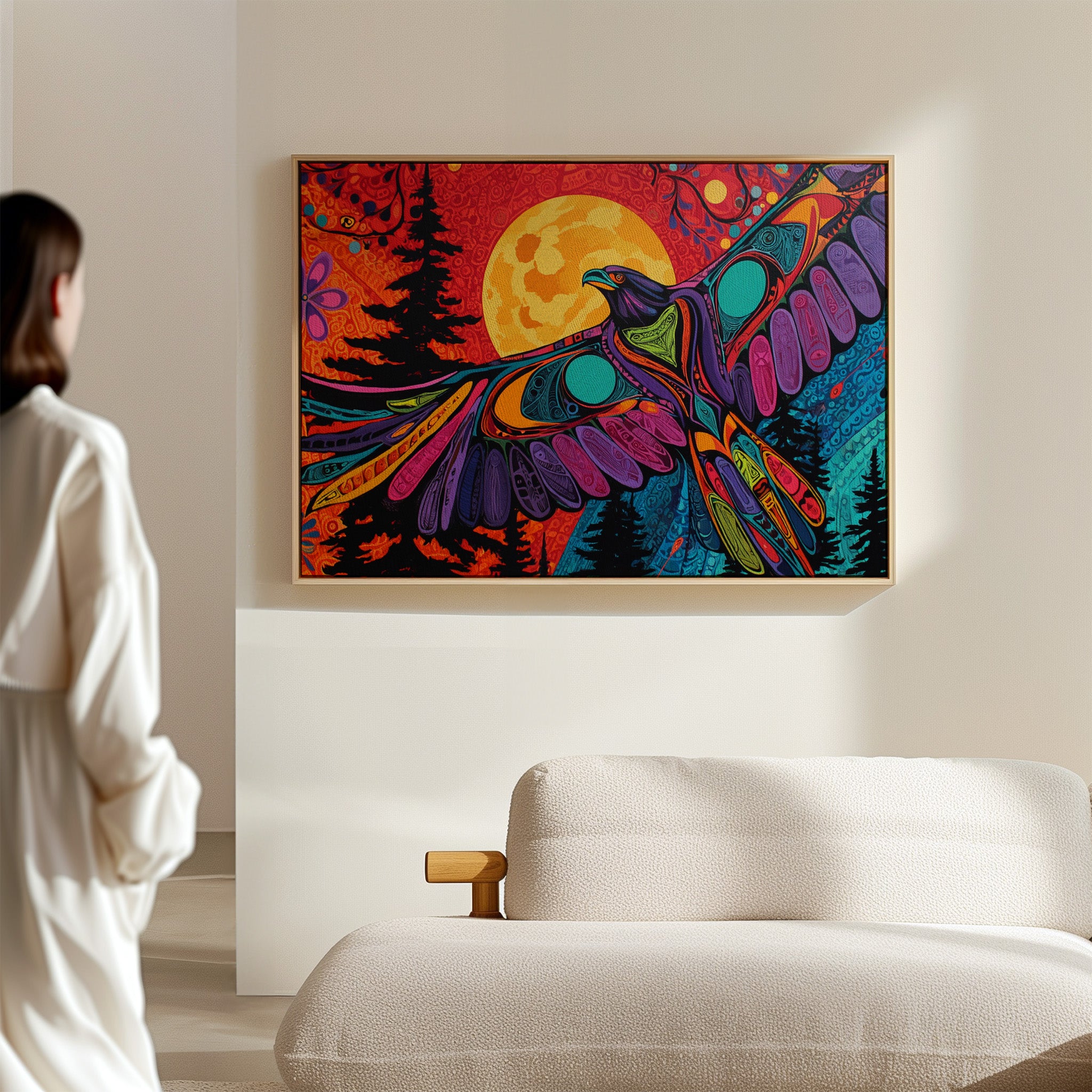 Moonlit Raven Paints Sacred Skies