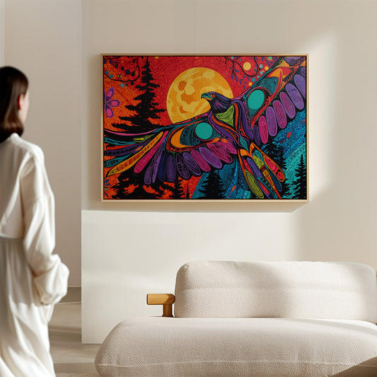 Moonlit Raven Paints Sacred Skies