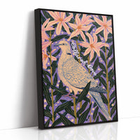Collared Dove Among Star Lilies