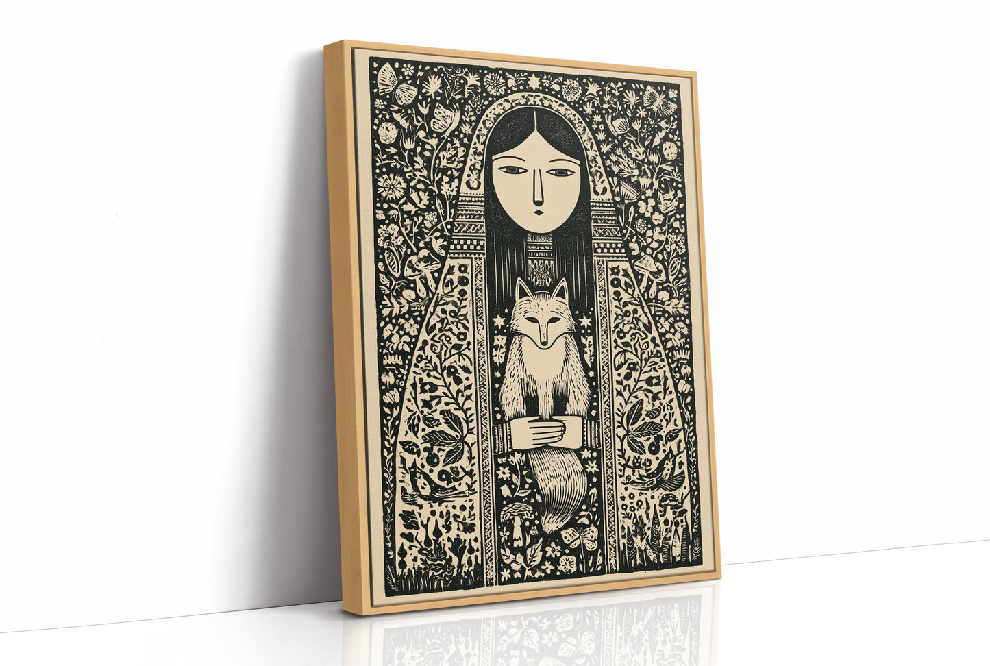 Keeper of the Fox: A Folklore Woodcut