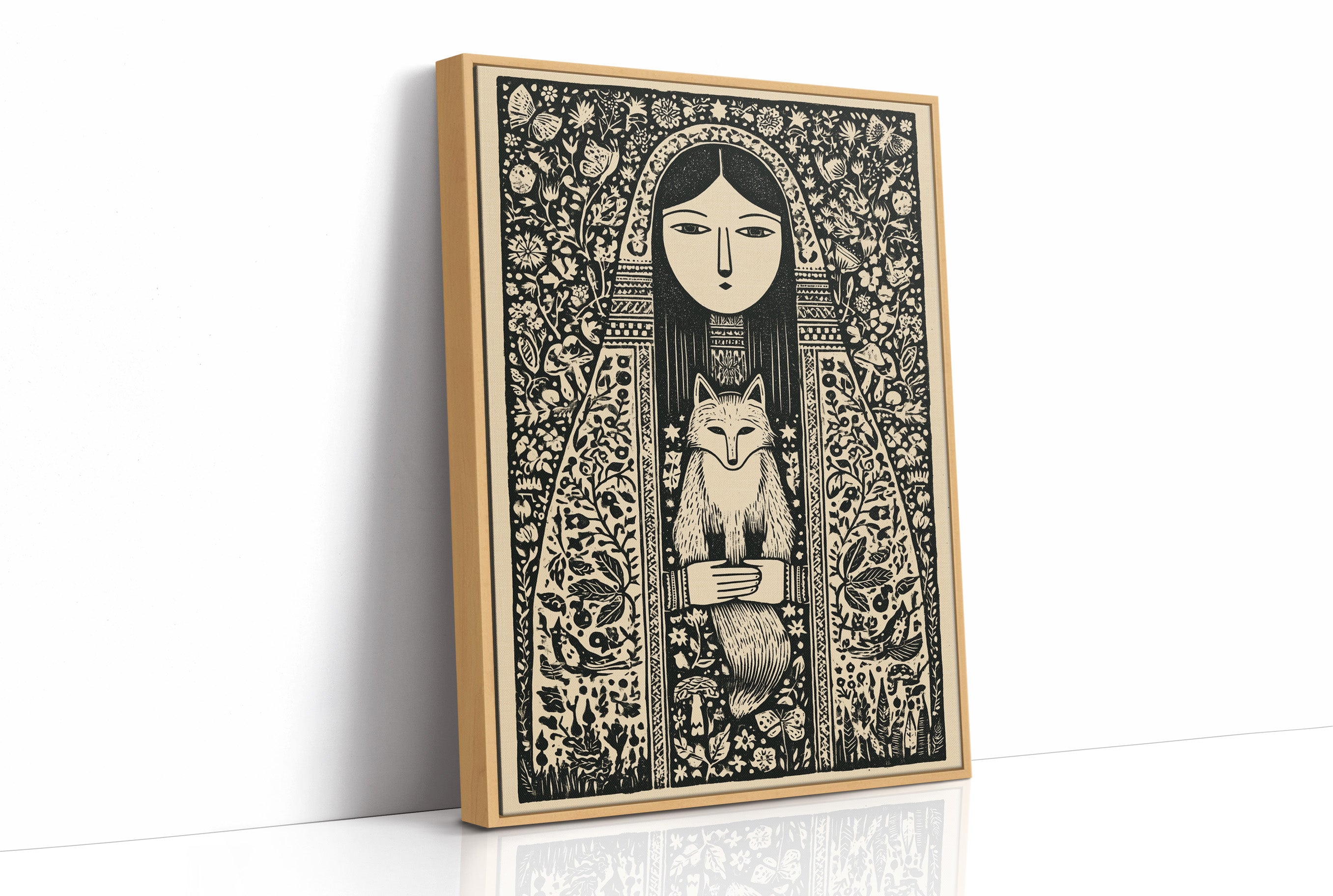 Keeper of the Fox: A Folklore Woodcut
