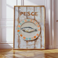 Pesce on Painted Tile Plate