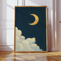 Golden Moon Over Soft Clouds