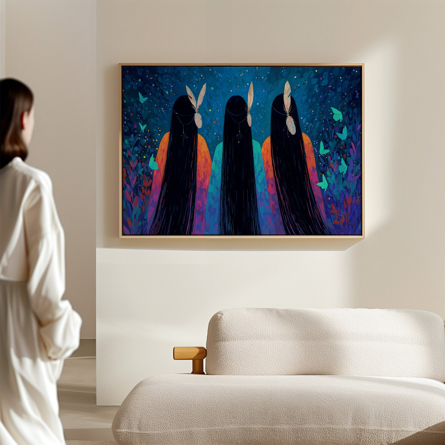 Moonlit Sisters Dance With Butterflies