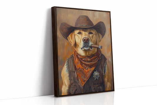 Golden Retriever Sheriff with Western Swagger