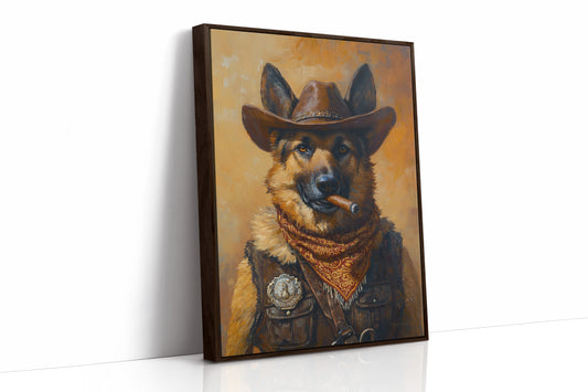 German Shepherd Sheriff in the Saddle