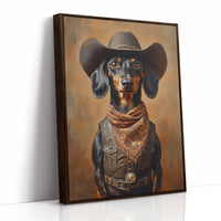 Cowboy Dachshund in Leather and Lace