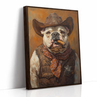 Bulldog Sheriff with a Cigar and Scowl