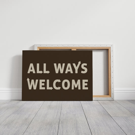 All Ways Welcome Bold Dark Background Print
