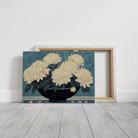 Cream Dahlias On Midnight Waters
