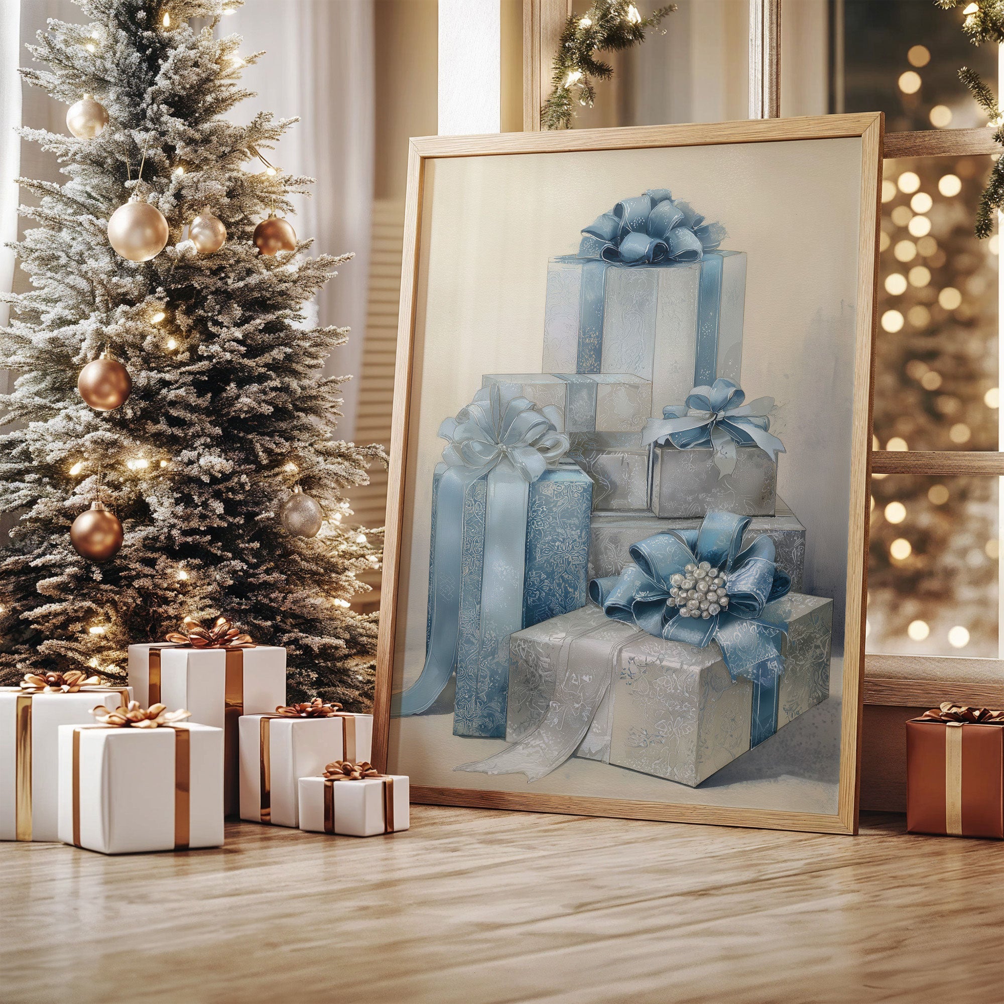 Blue Ribbons Wrap Winter's Secrets