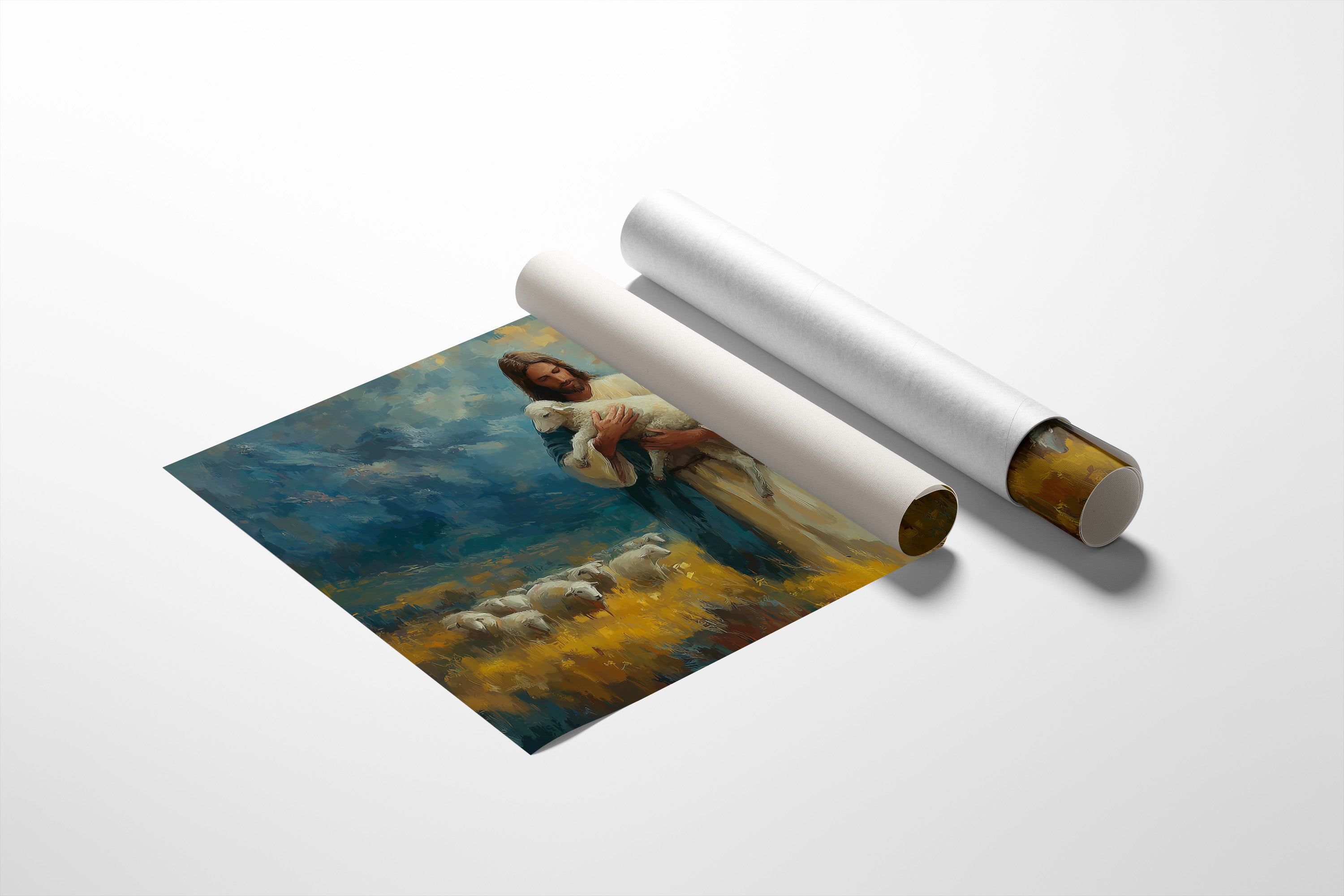 Gentle Shepherd Tends Golden Fields