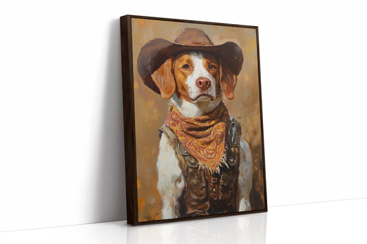 Brittany Spaniel Cowboy in Sunset Bandana