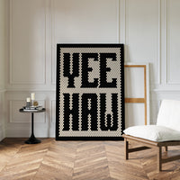 Yeehaw Mosaic Western Shout in Black