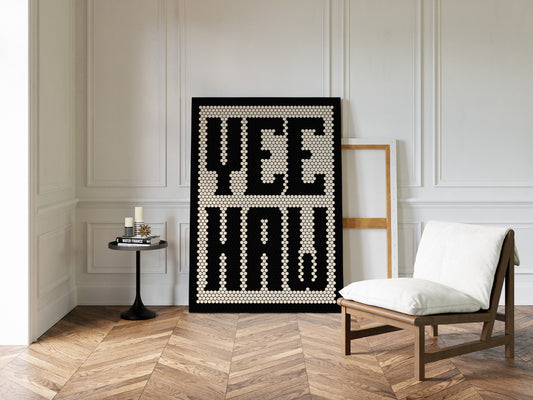 Yeehaw Mosaic Western Shout in Black