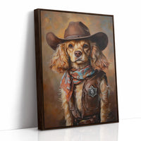 Cocker Spaniel Sheriff in Turquoise and Rust
