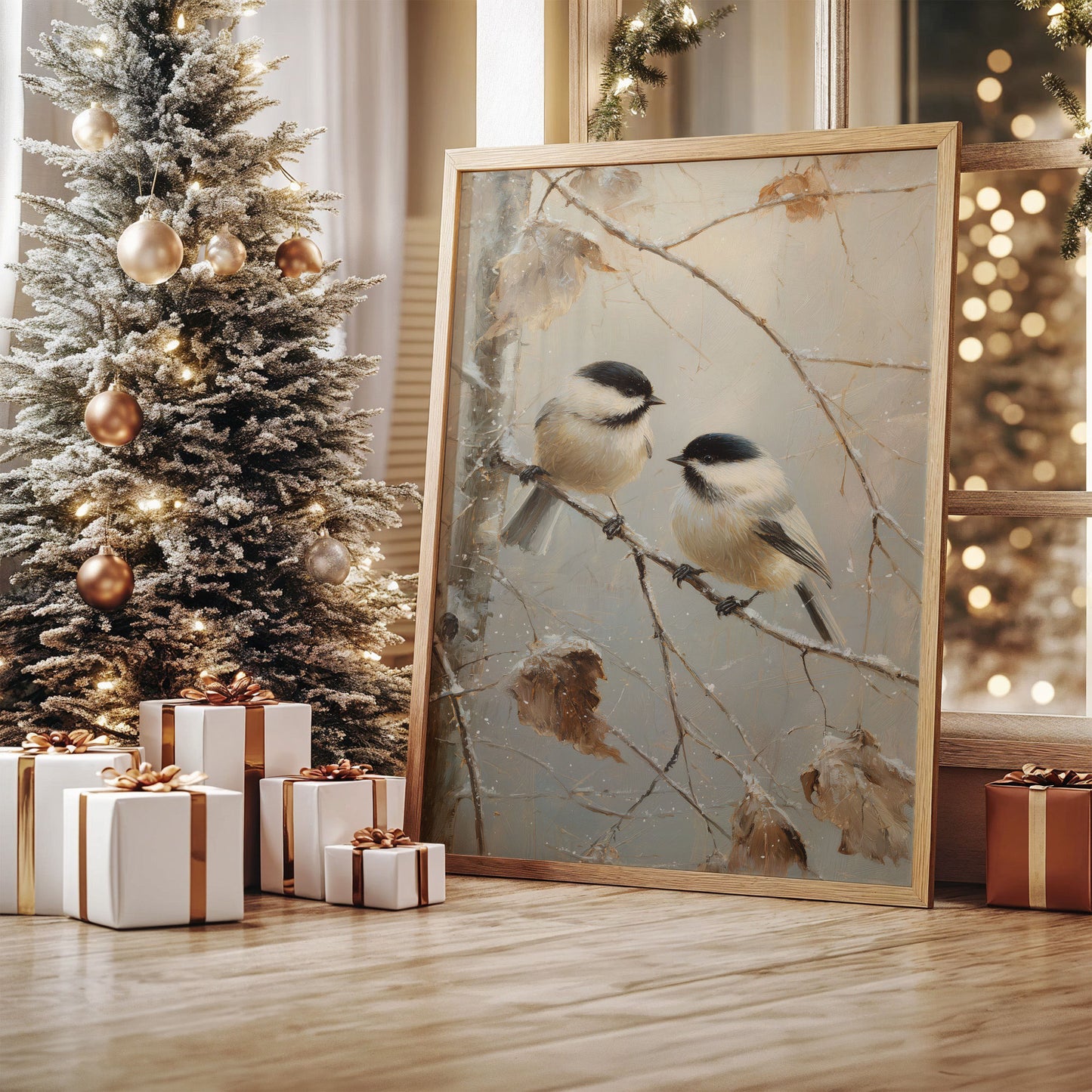 Winter Chickadees Share Morning Secrets