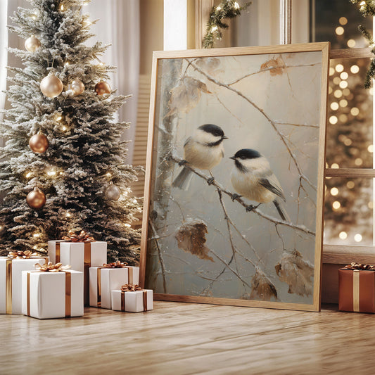 Winter Chickadees Share Morning Secrets