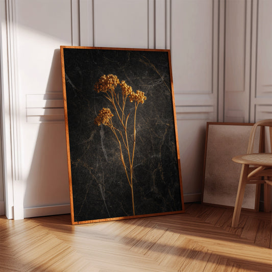 Golden Blooms Against Timeless Stone