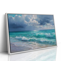 Turquoise Tides Meet Storm Clouds