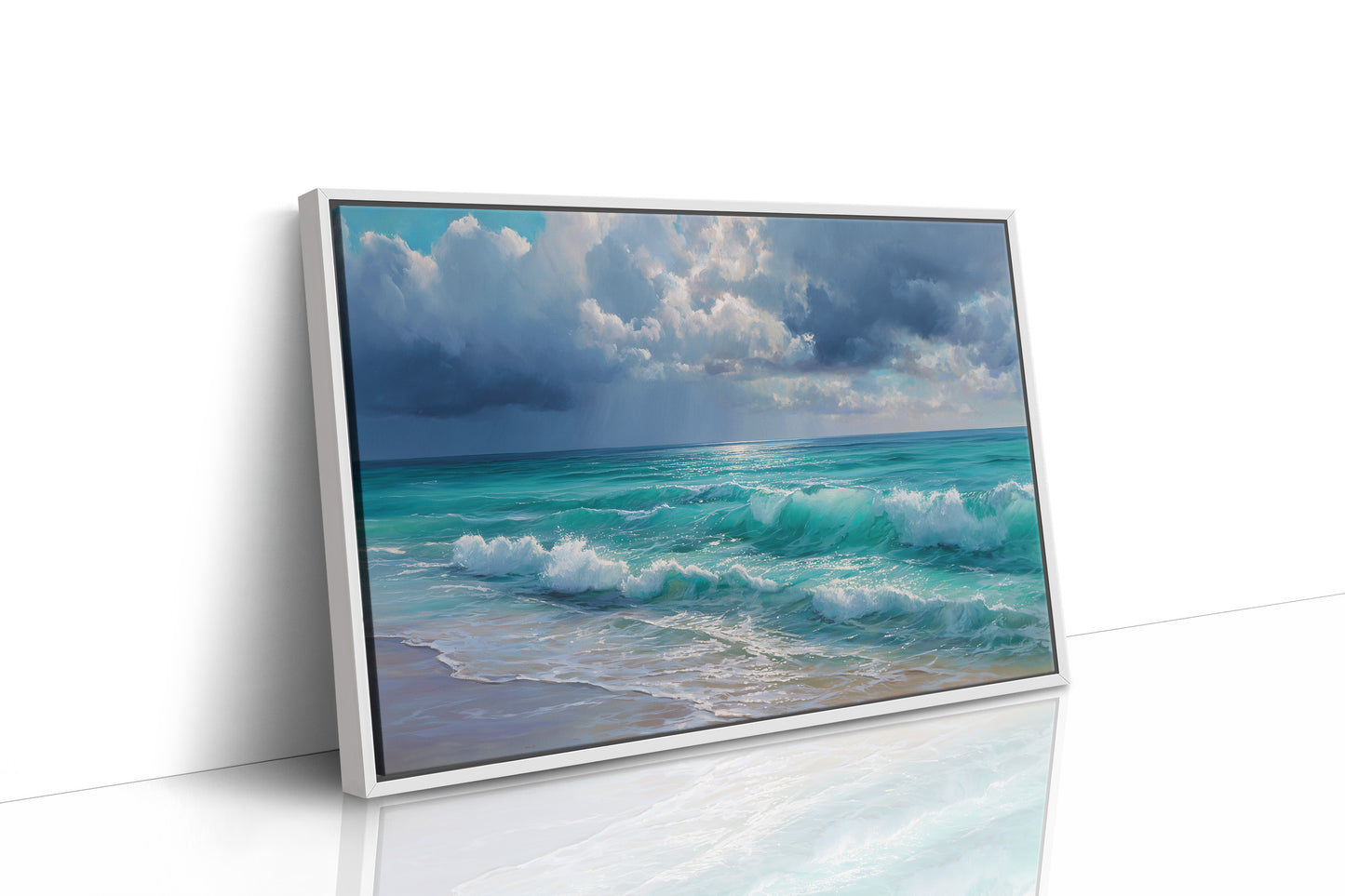 Turquoise Tides Meet Storm Clouds