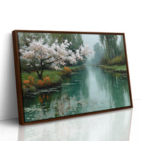 Cherry Blossoms Mirror Morning's Peace