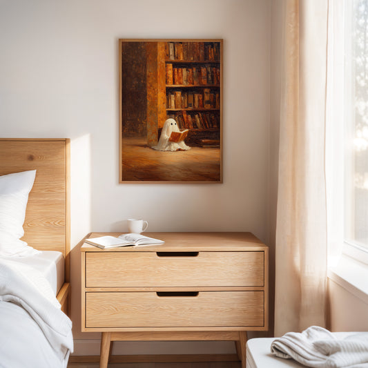 Whimsical Ghost Library Canvas Print - Enchanting Art - Gallery Canvas image 7