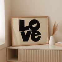 LOVE Modern Block Typography Print