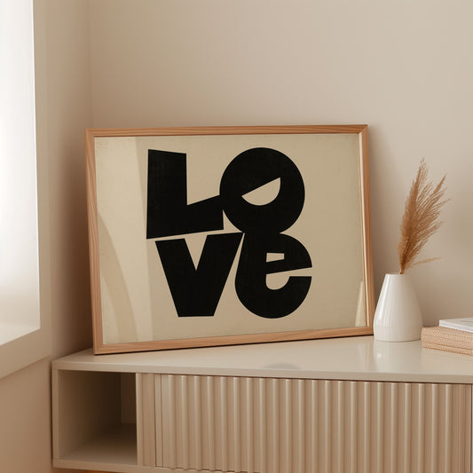 LOVE Modern Block Typography Print