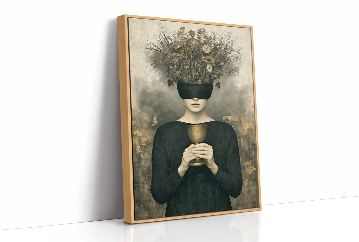 Blindfolded Time: Woman with Golden Chalice