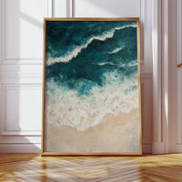 Textured Shoreline in Teal and Sand