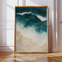 Waves Crashing on Sculpted Shore